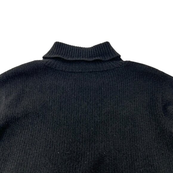 CHANEL Vintage Big CC Logo Knit Sweater Turtleneck Top Black Cashmere [105663] - Picture 6 of 12